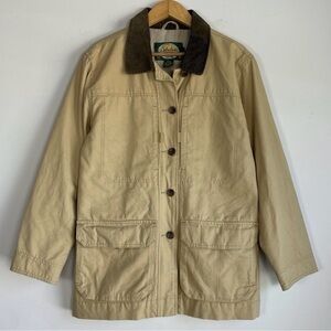 VTG Cabelas Womens Chore Barn Coat Jacket Medium Reg Canvas Corduroy Cotton